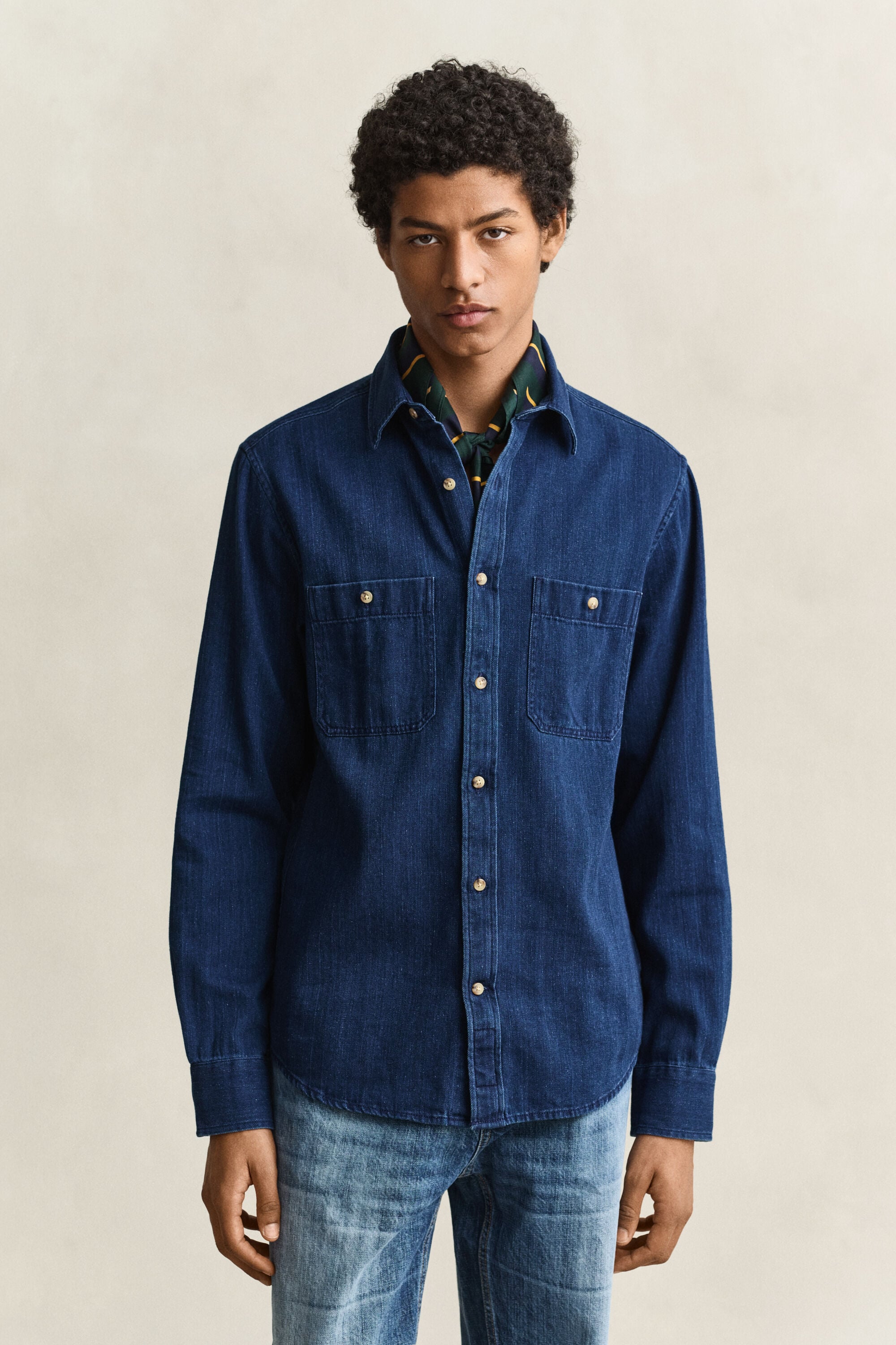 Indigo Herringbone Shirt