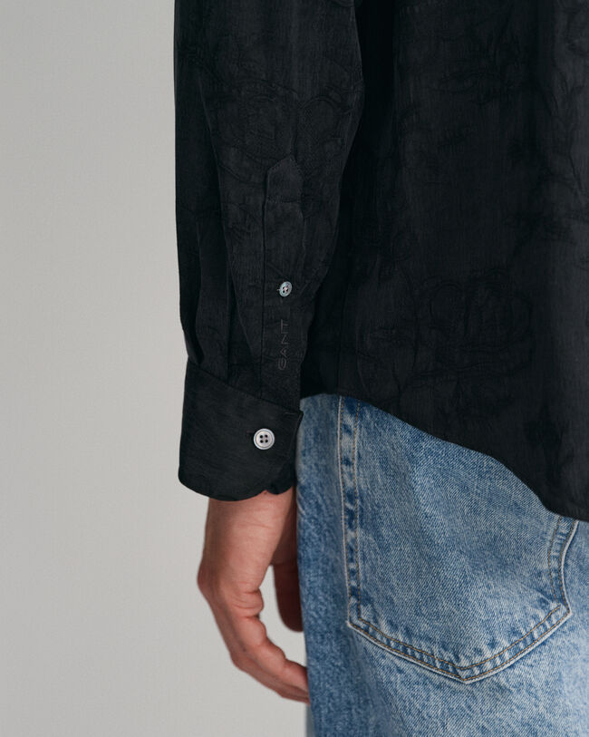 Relaxed Fit Jacquard Cupro Viscose Shirt