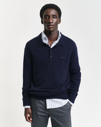 Wool Blend Polo Sweater
