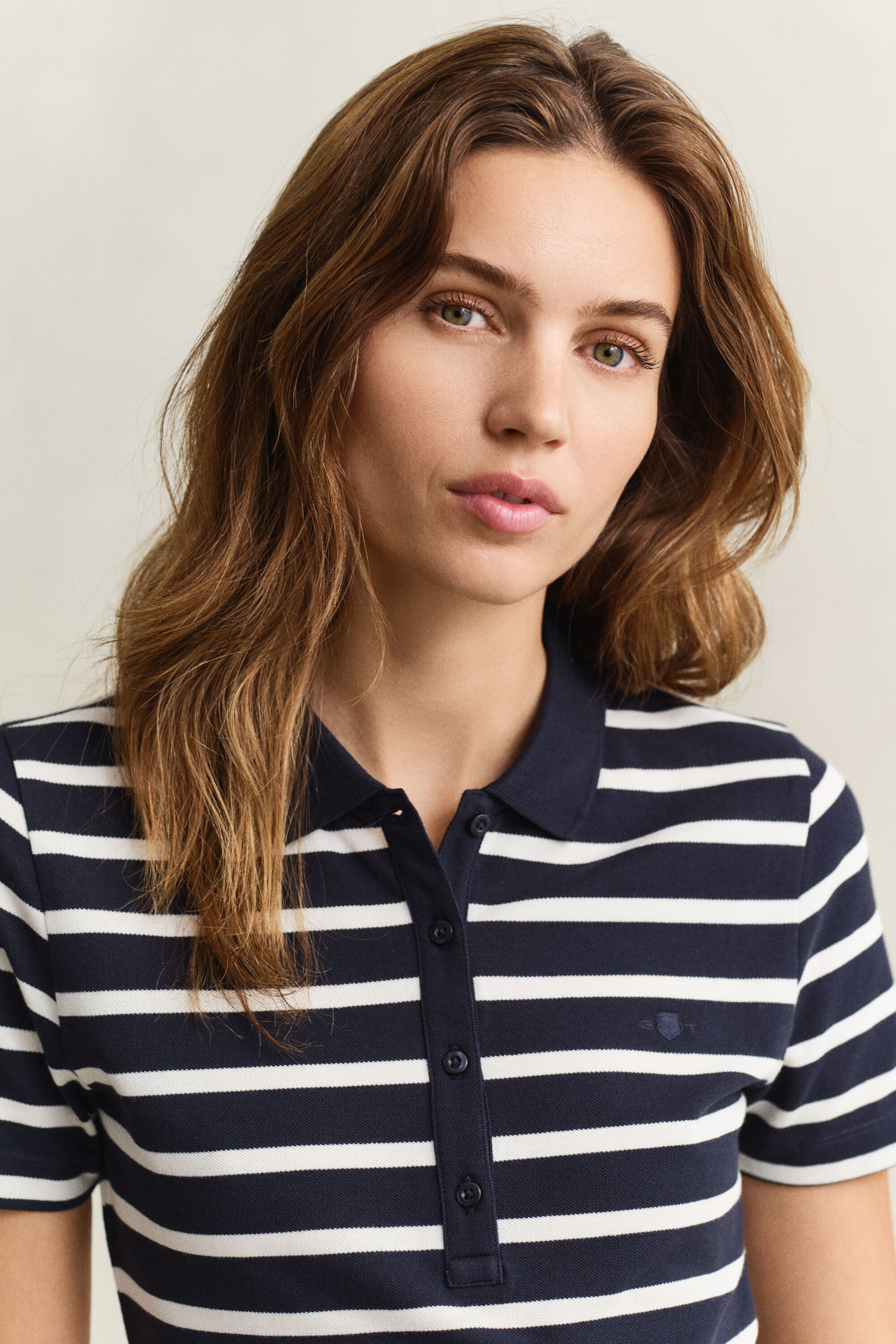 Striped Piqué Polo Dress