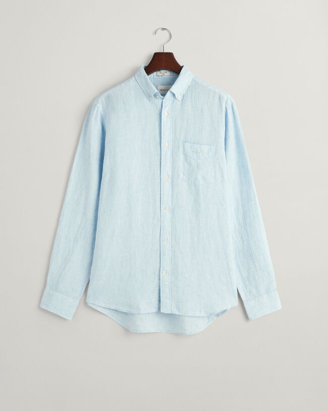 Regular Fit Houndstooth Linen Shirt - GANT