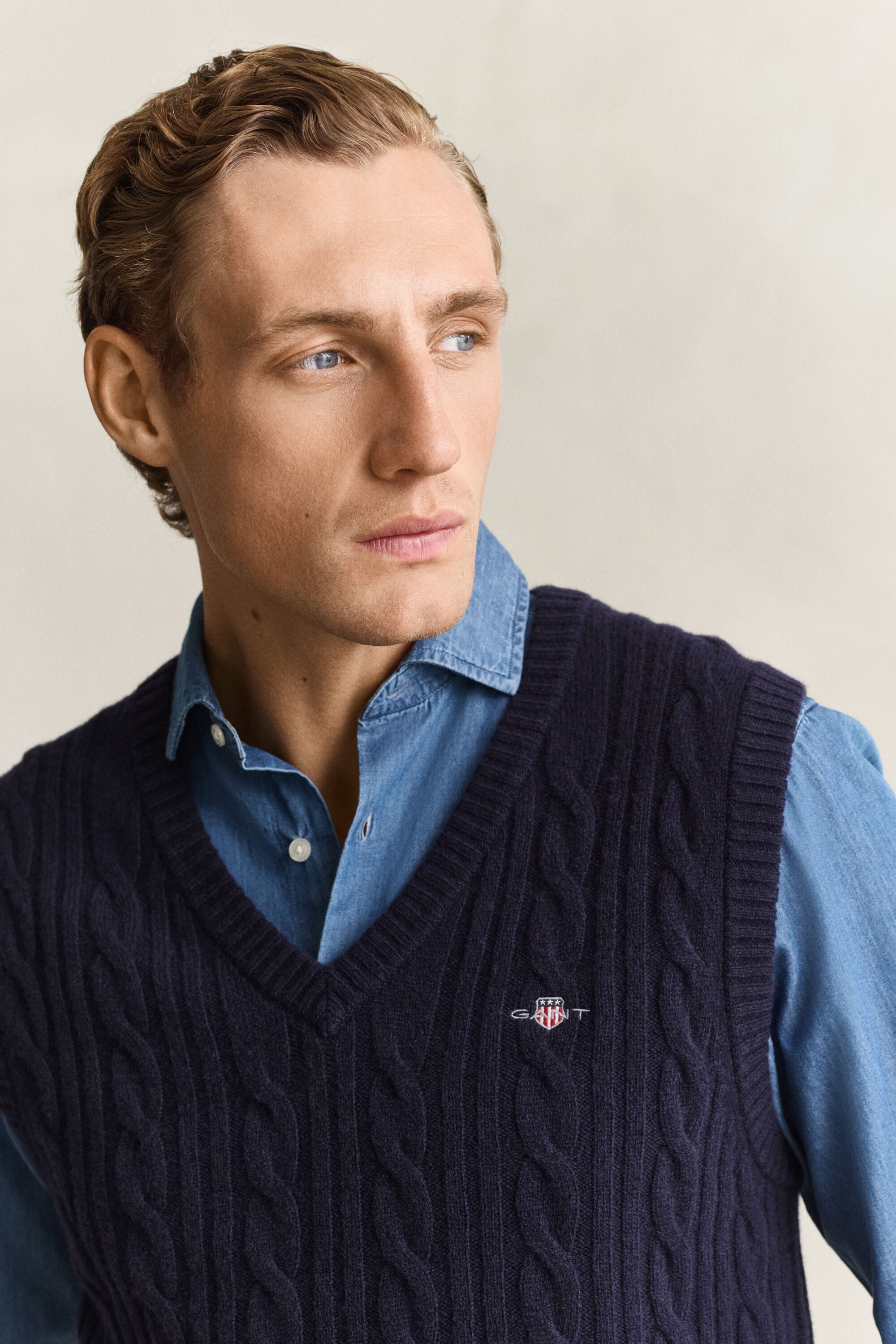 Lambswool Cable Knit Vest