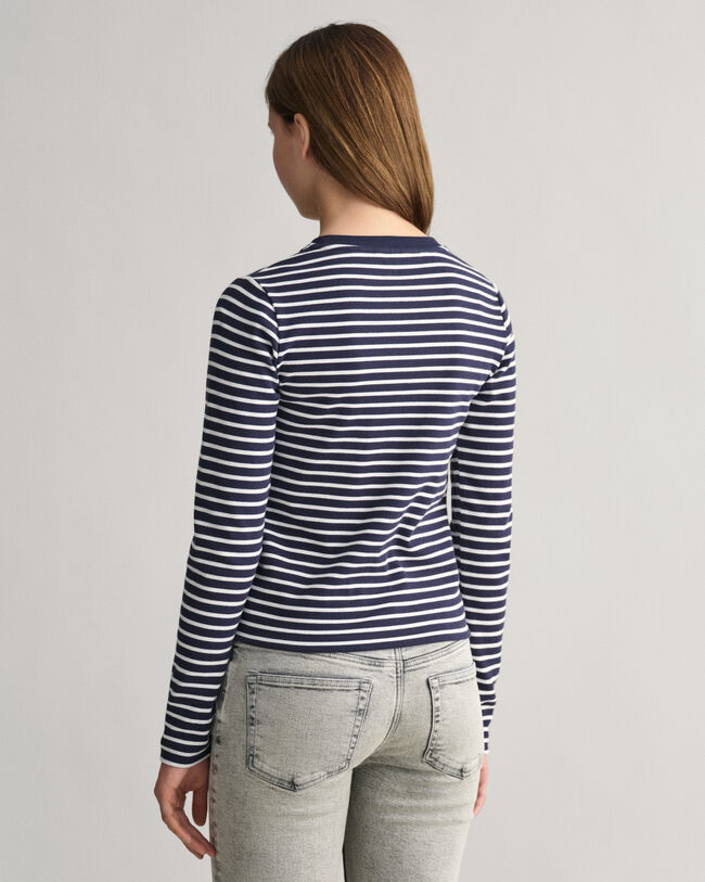 Teen Girls Shield Striped Rib Top