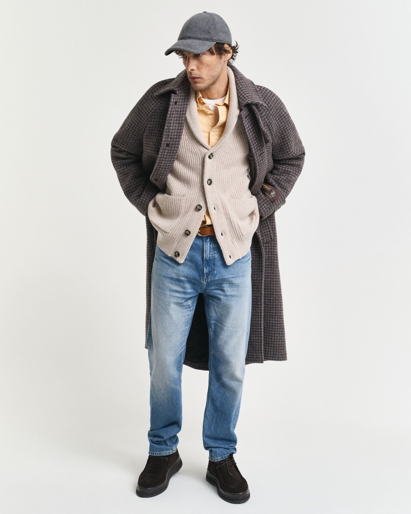 Wool Blend Shawl Collar Cardigan
