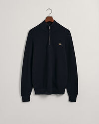 Textured Cotton Half-Zip Sweater
