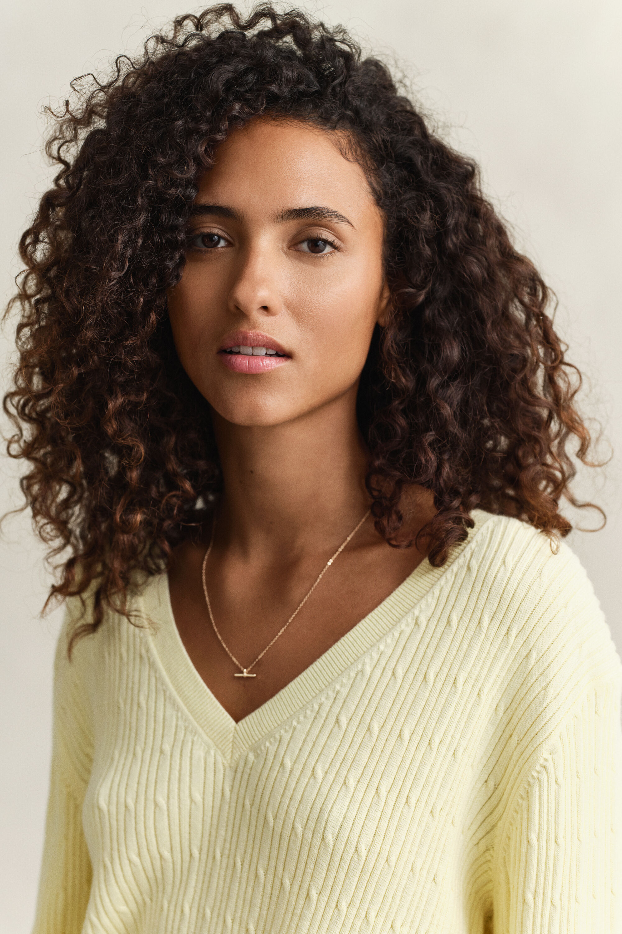 Cable Knit V-Neck Sweater