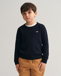 Kids Shield Lambswool Crew Neck Sweater