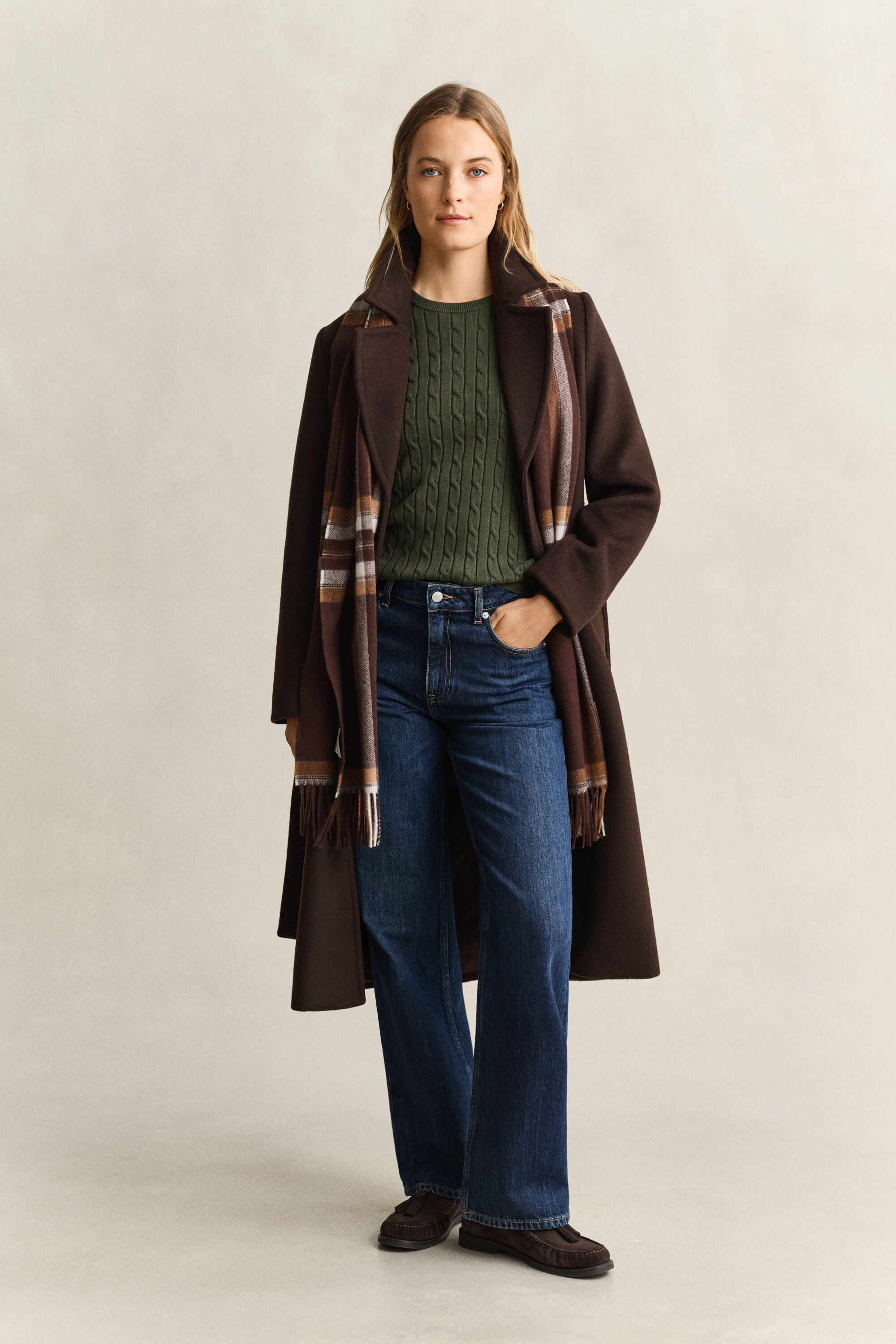 Classic Cable Knit Sweater — MOSSY GREEN