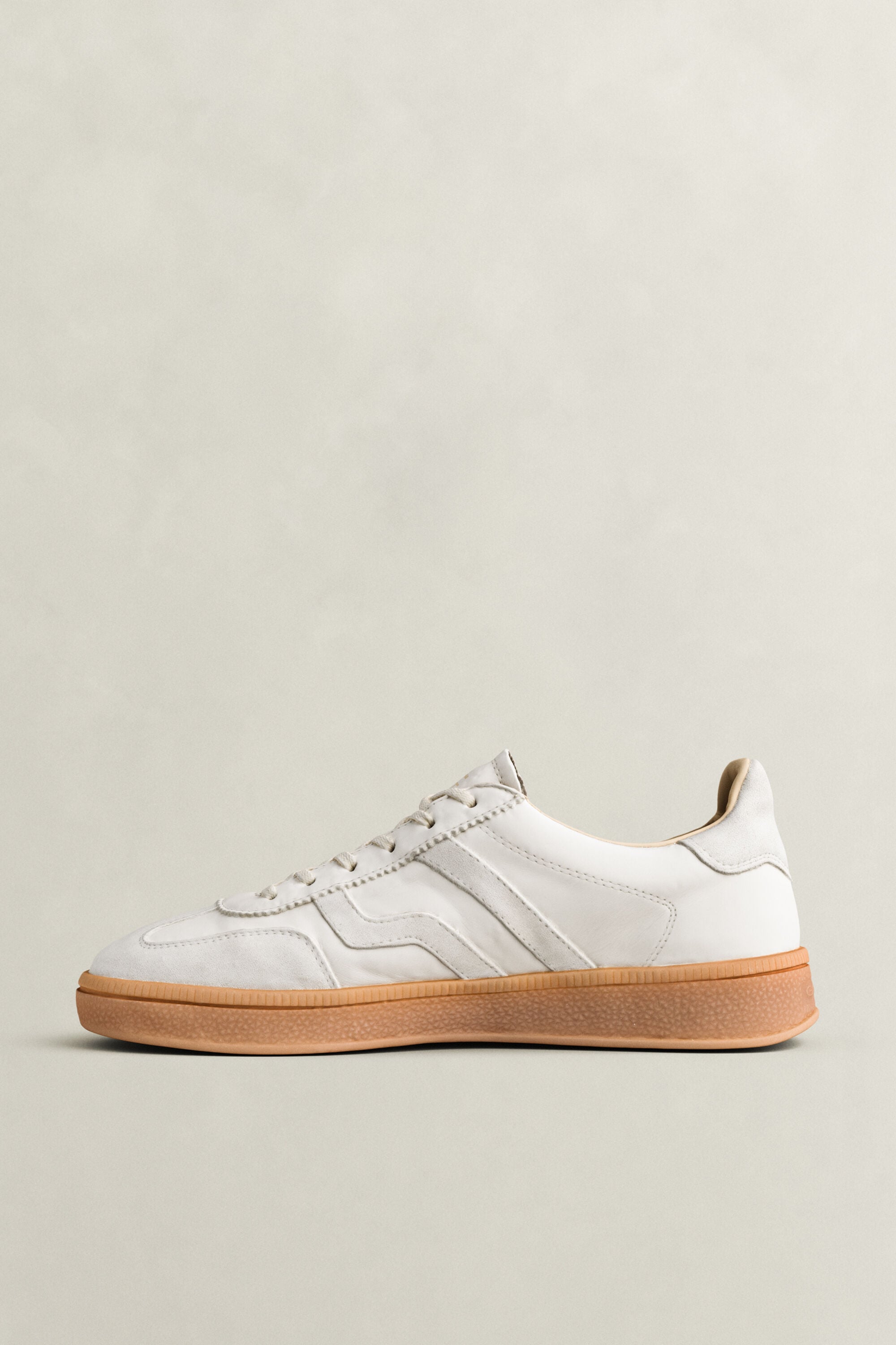 Cuzima Leather Suede Sneakers — WHITE