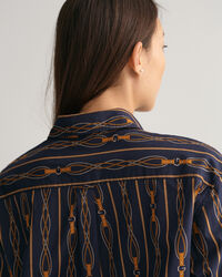 Relaxed Fit Rope Striped Cotton Voile Shirt