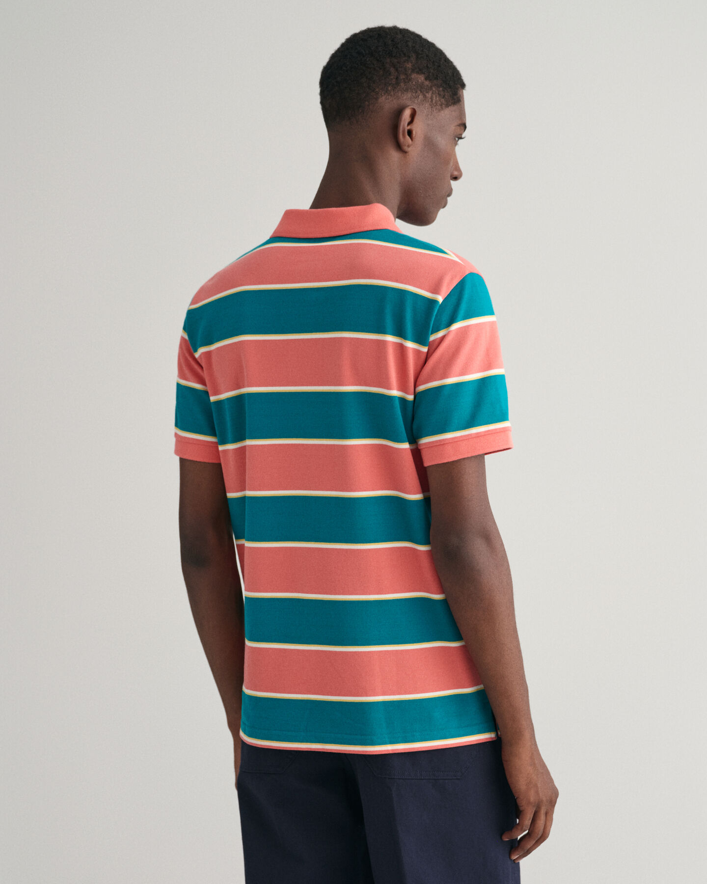Multi Striped Piqu&eacute; Polo Shirt