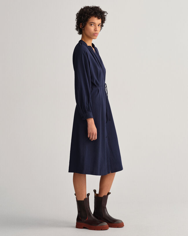 Stand Collar Shirt Dress