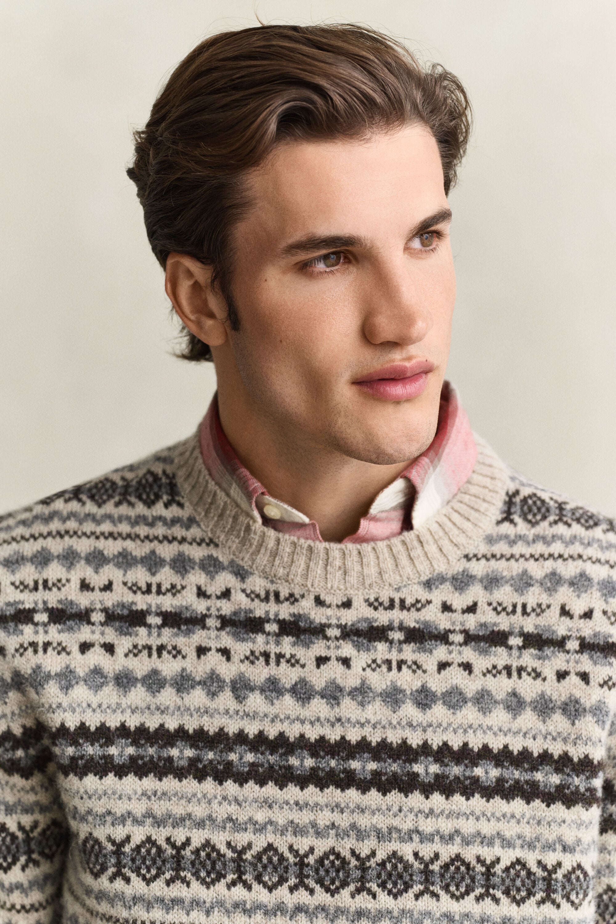 Brushed Wool Jacquard Sweater