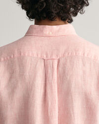 Regular Fit Striped Linen Short Sleeve Shirt