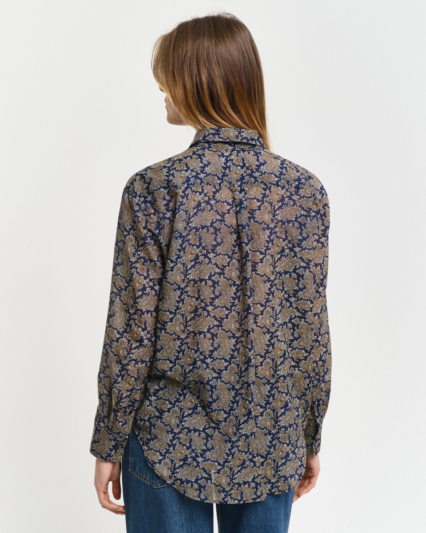 Relaxed Fit Paisley Cotton Silk Shirt