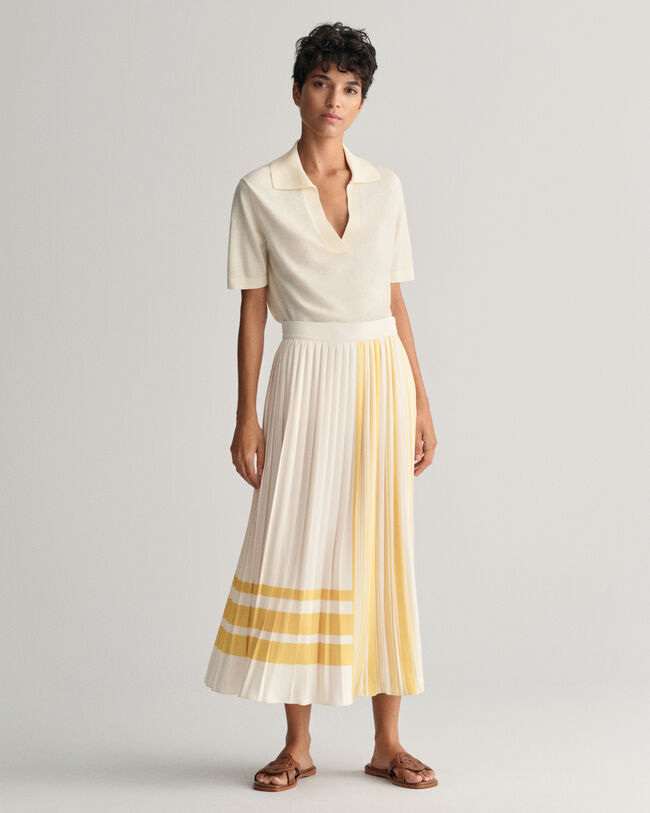 Striped Pleated Skirt