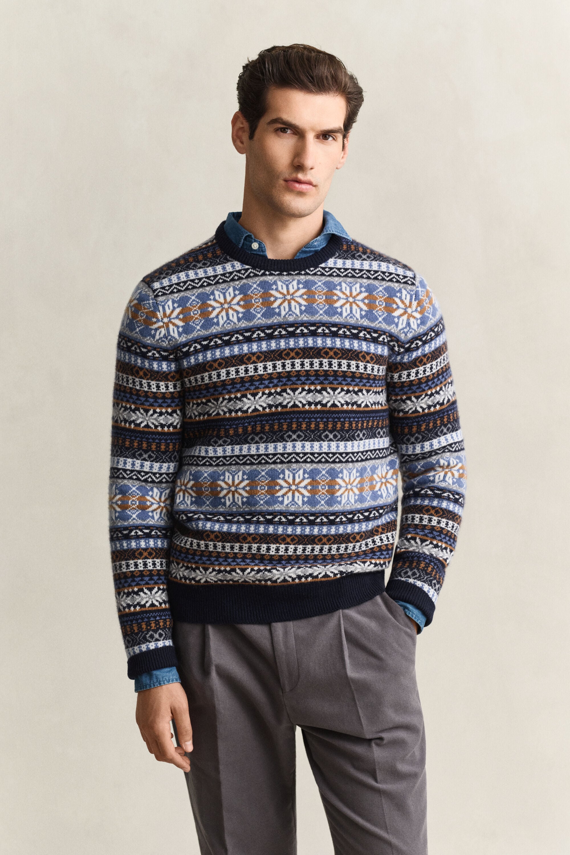Fair Isle Crew Neck Sweater