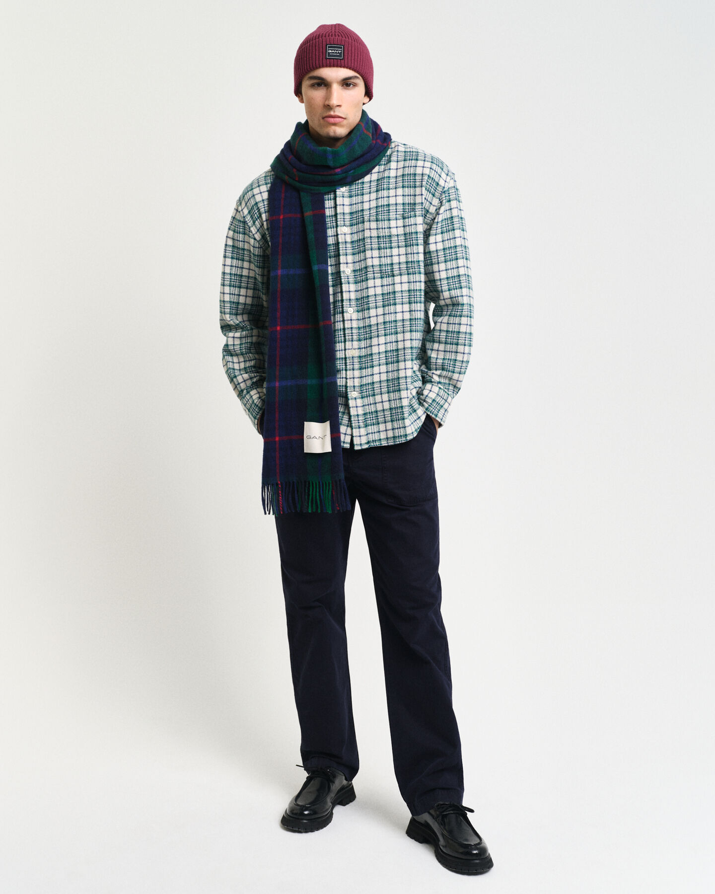 Oversized Textured Checked Shirt