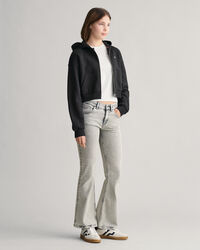 Teen Girls Shield Cropped Zip Hoodie