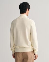 Textured Cotton Half-Zip Sweater