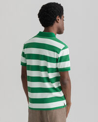 Printed Barstripe Piqué Polo Shirt