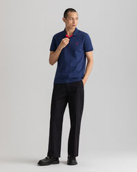 Contrast Collar Piqué Rugger