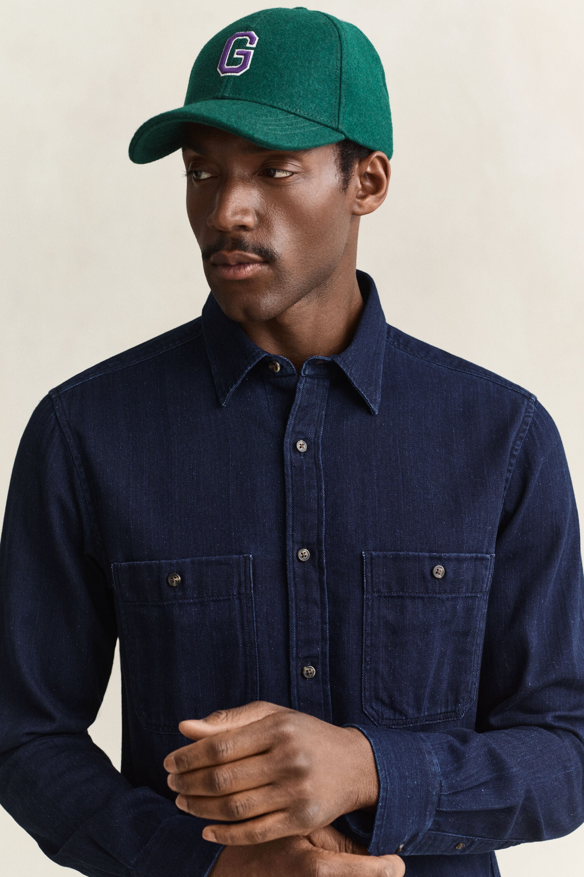 Indigo Herringbone Shirt