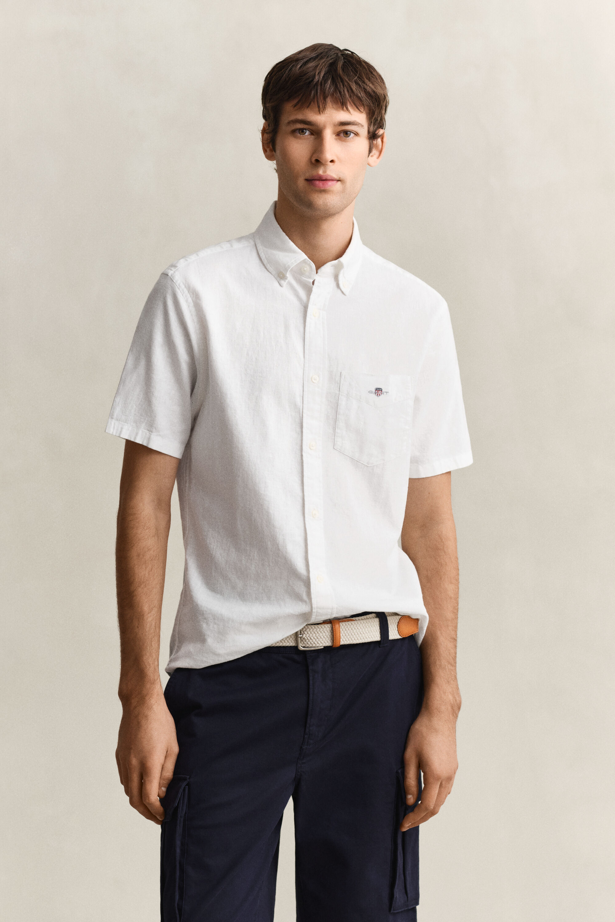Linen Blend Short Sleeve Shirt