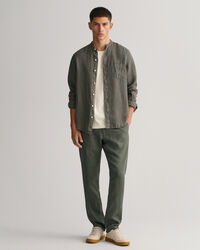 Regular Fit Garment-Dyed Linen Shirt