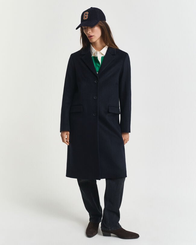 Classic Tailored Wool Blend Coat