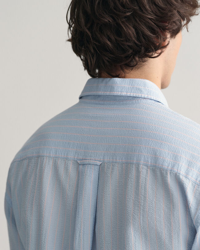 Relaxed Fit Pinstriped Seersucker Shirt