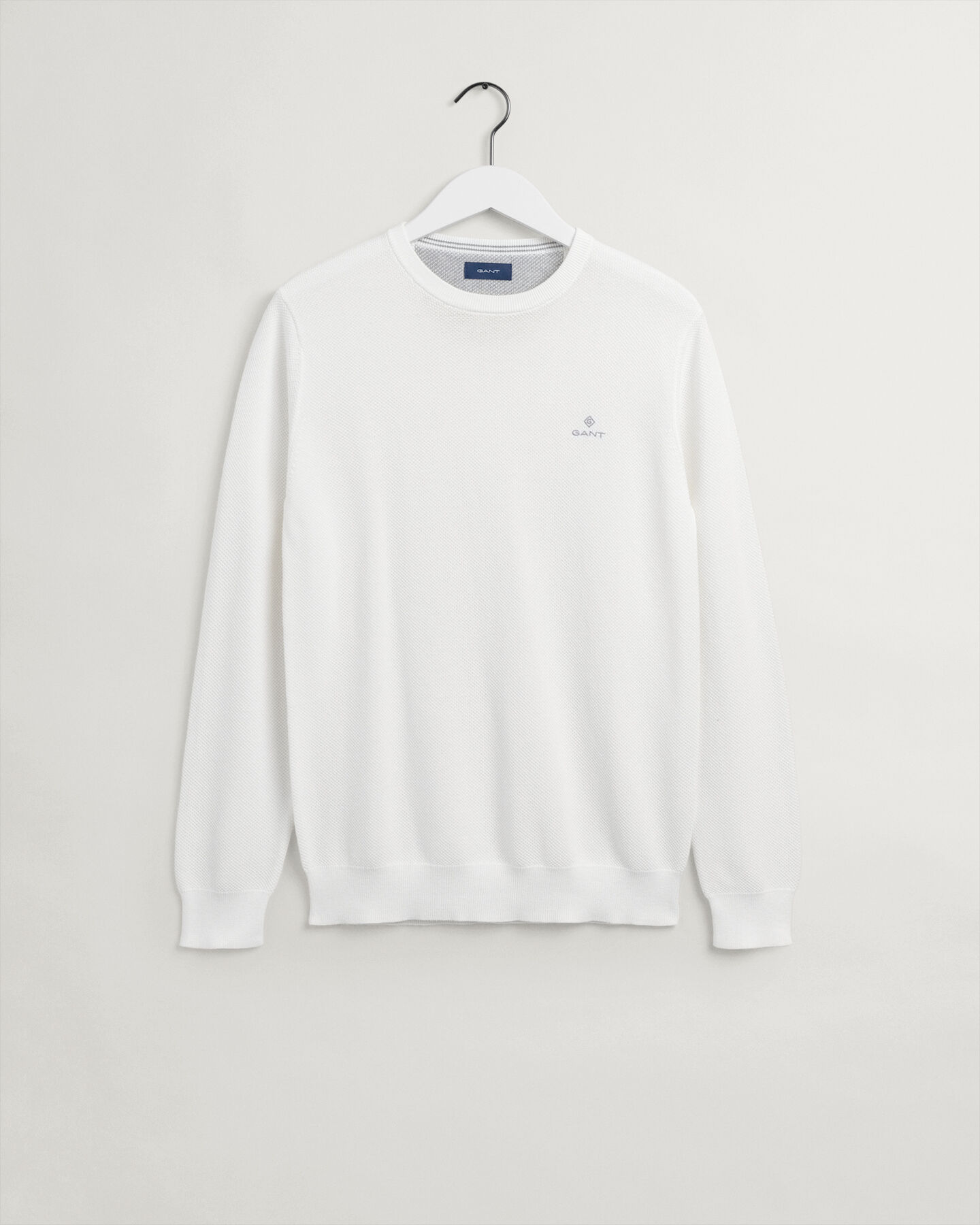 Cotton Piqu&eacute; Crew Neck Sweater