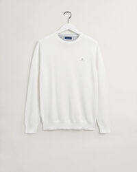 Cotton Piqu&eacute; Crew Neck Sweater