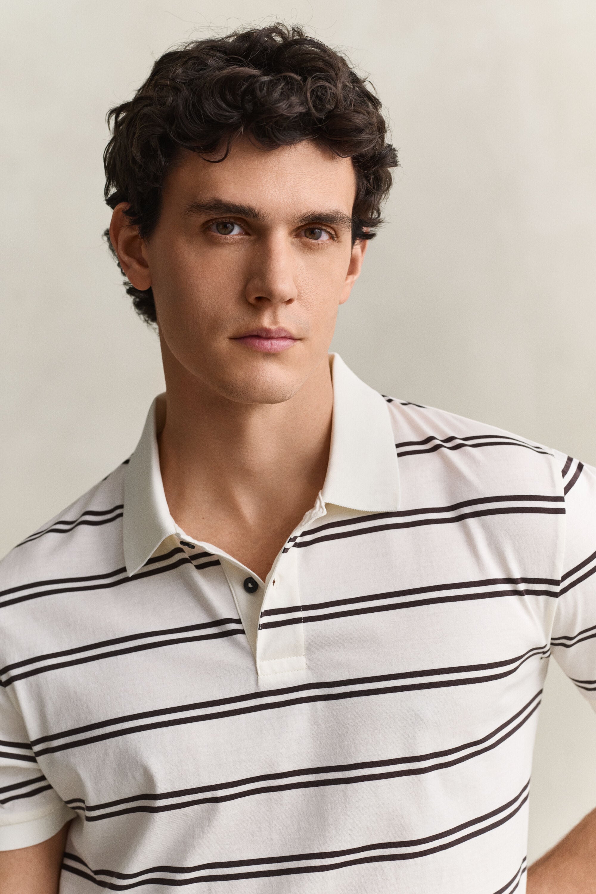 Striped Pima Cotton Polo Shirt