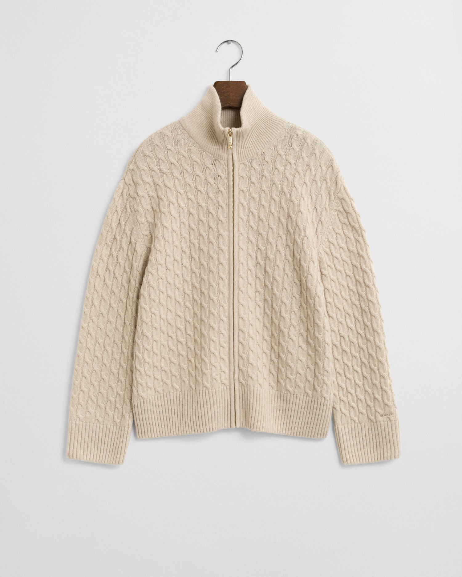 Cable Knit Zip Cardigan