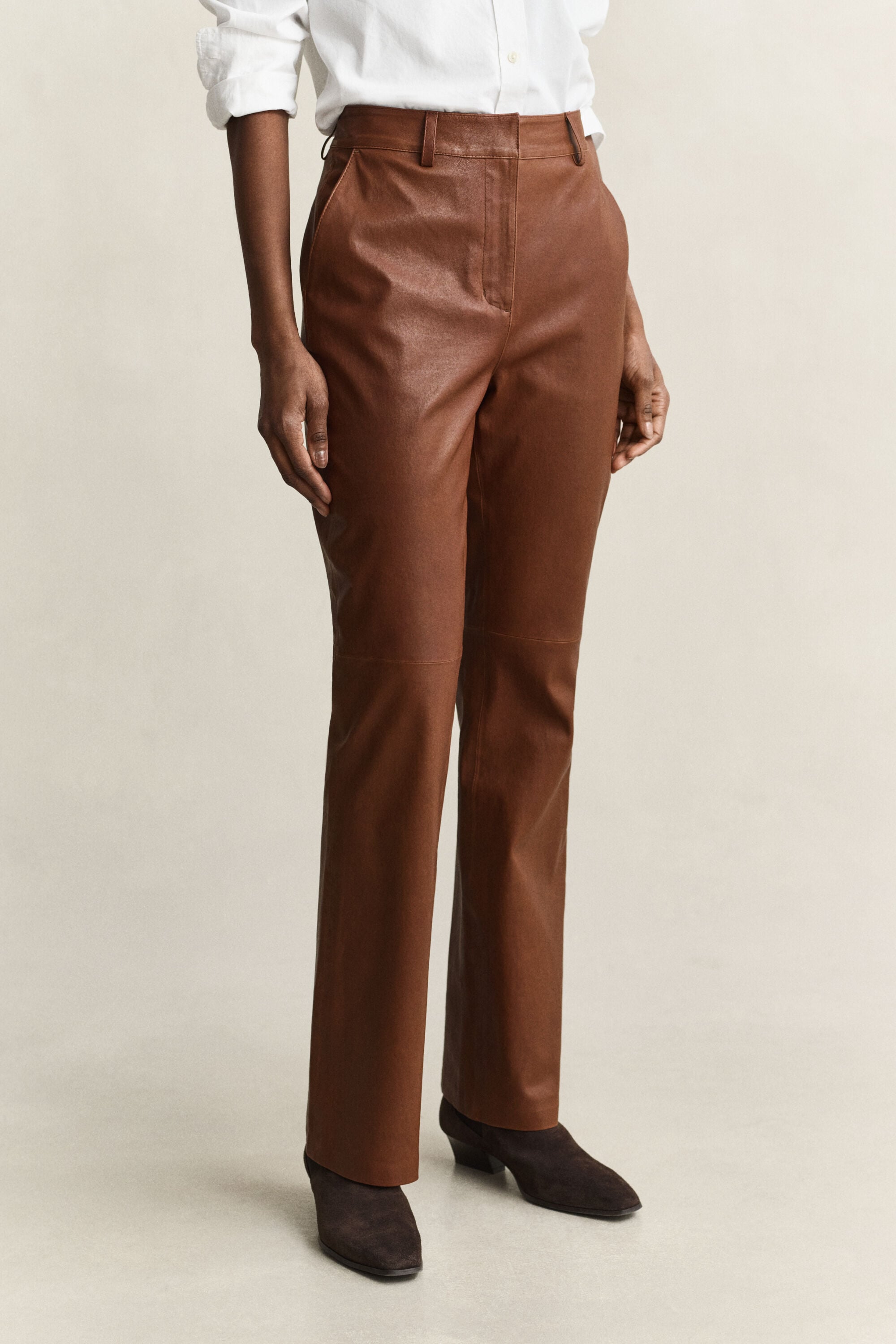 Flared Leather Pants