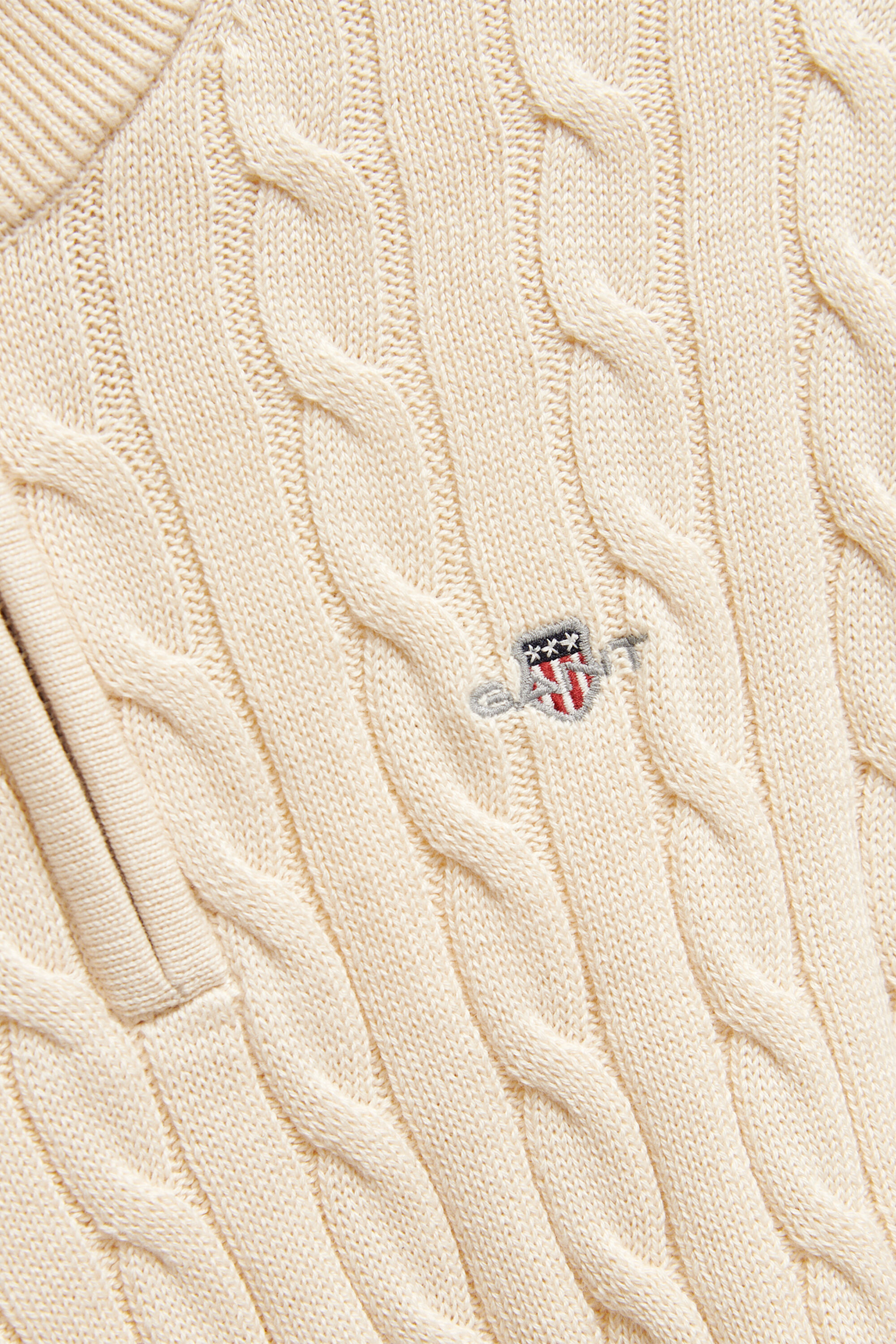 Teen Boys Shield Cable Knit Half-Zip Sweater