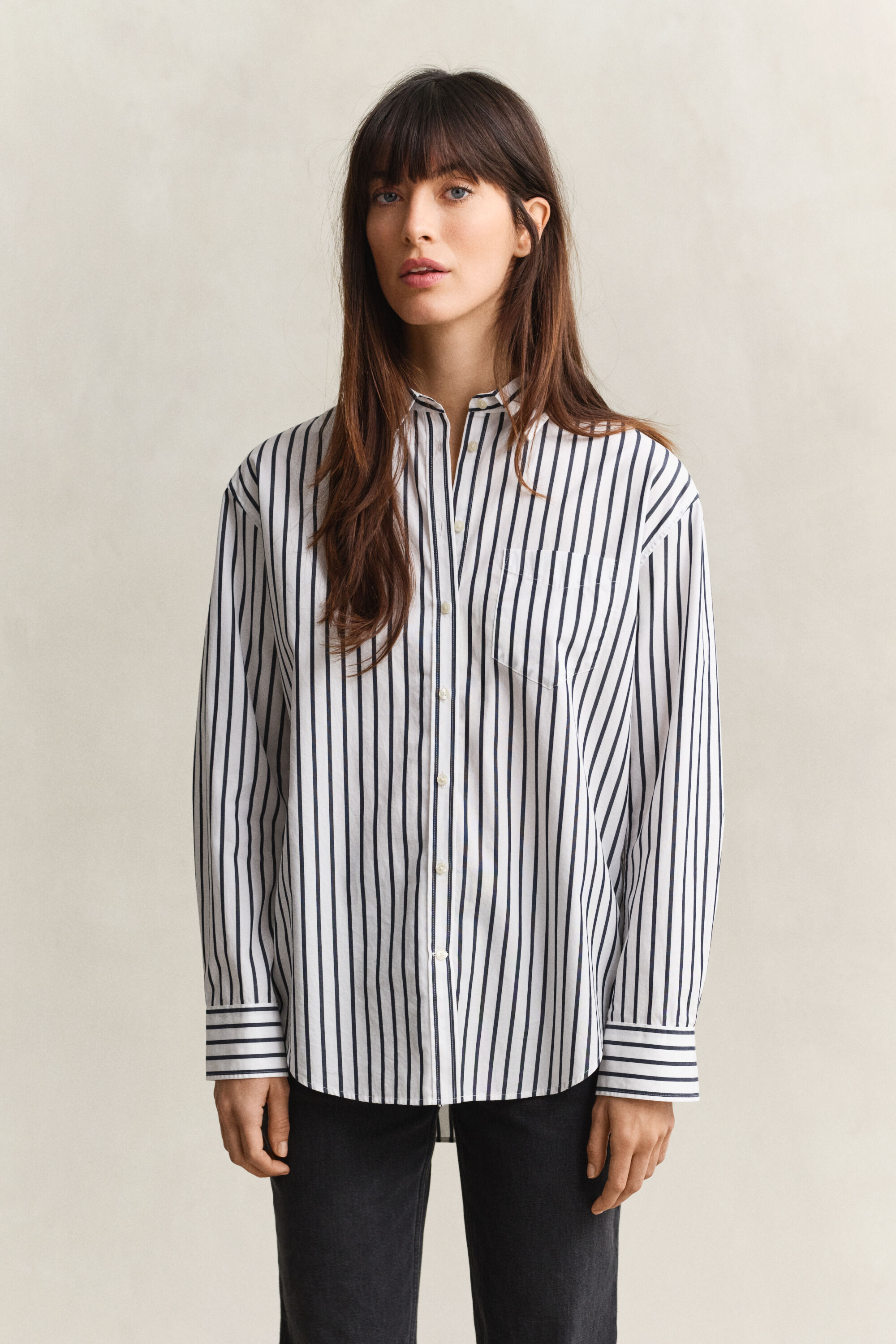 Relaxed Fit Striped Classic Poplin Shirt