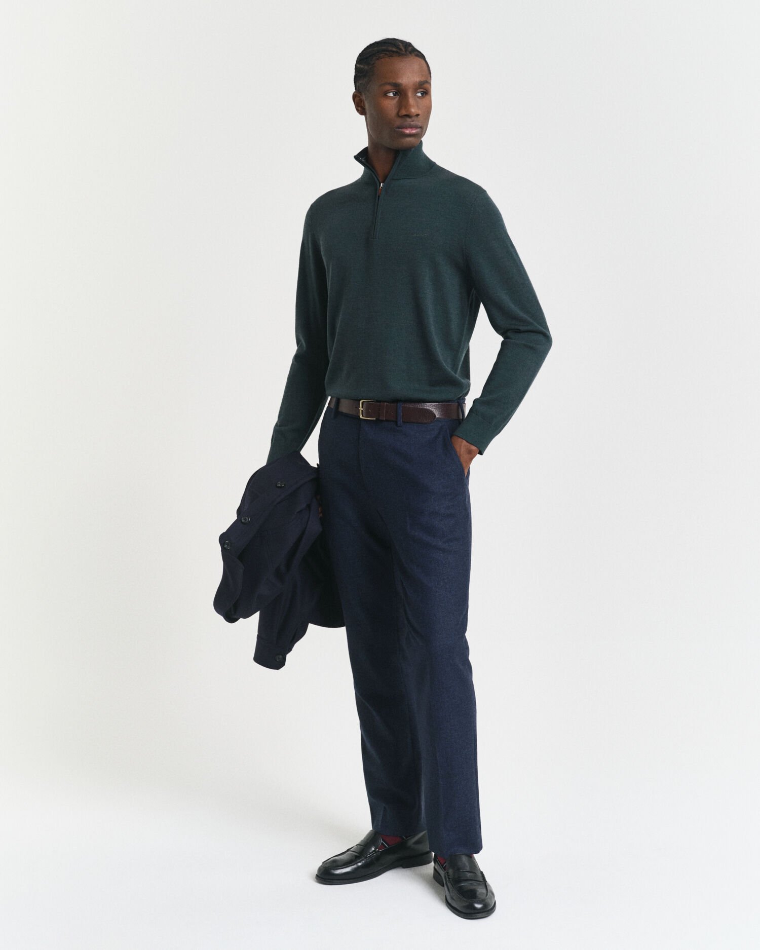 Extra Fine Merino Wool Half-Zip Sweater
