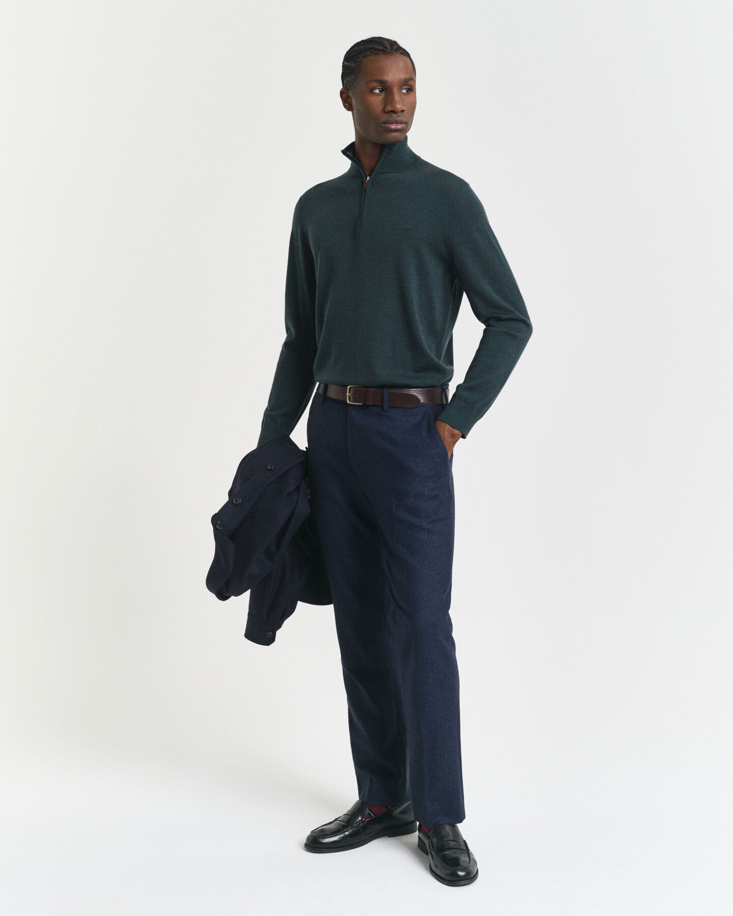 Extra Fine Merino Wool Half-Zip Sweater