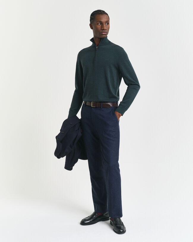 Extra Fine Merino Wool Half-Zip Sweater