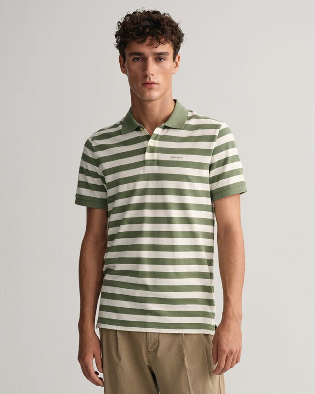 Multi Striped Piqu&eacute; Polo Shirt