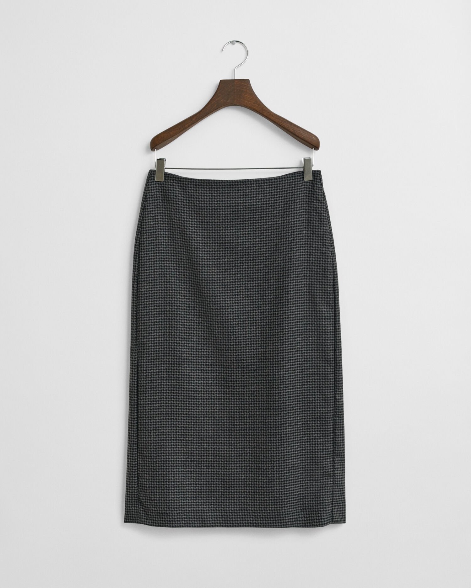 Midi Checked Wool Pencil Skirt