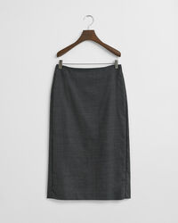 Midi Checked Wool Pencil Skirt