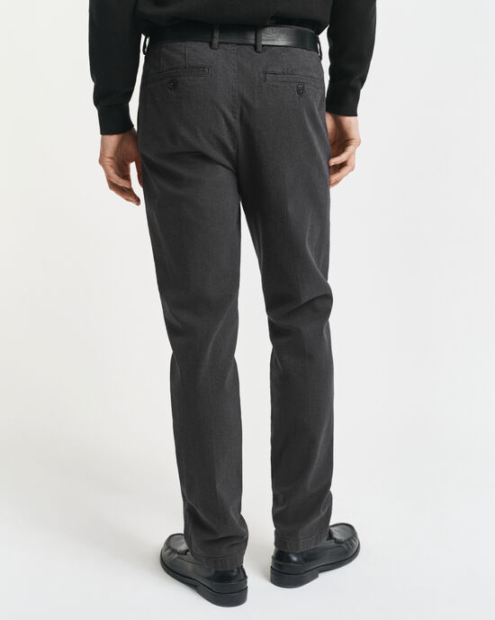 Slim Fit Cotton Herringbone Pants