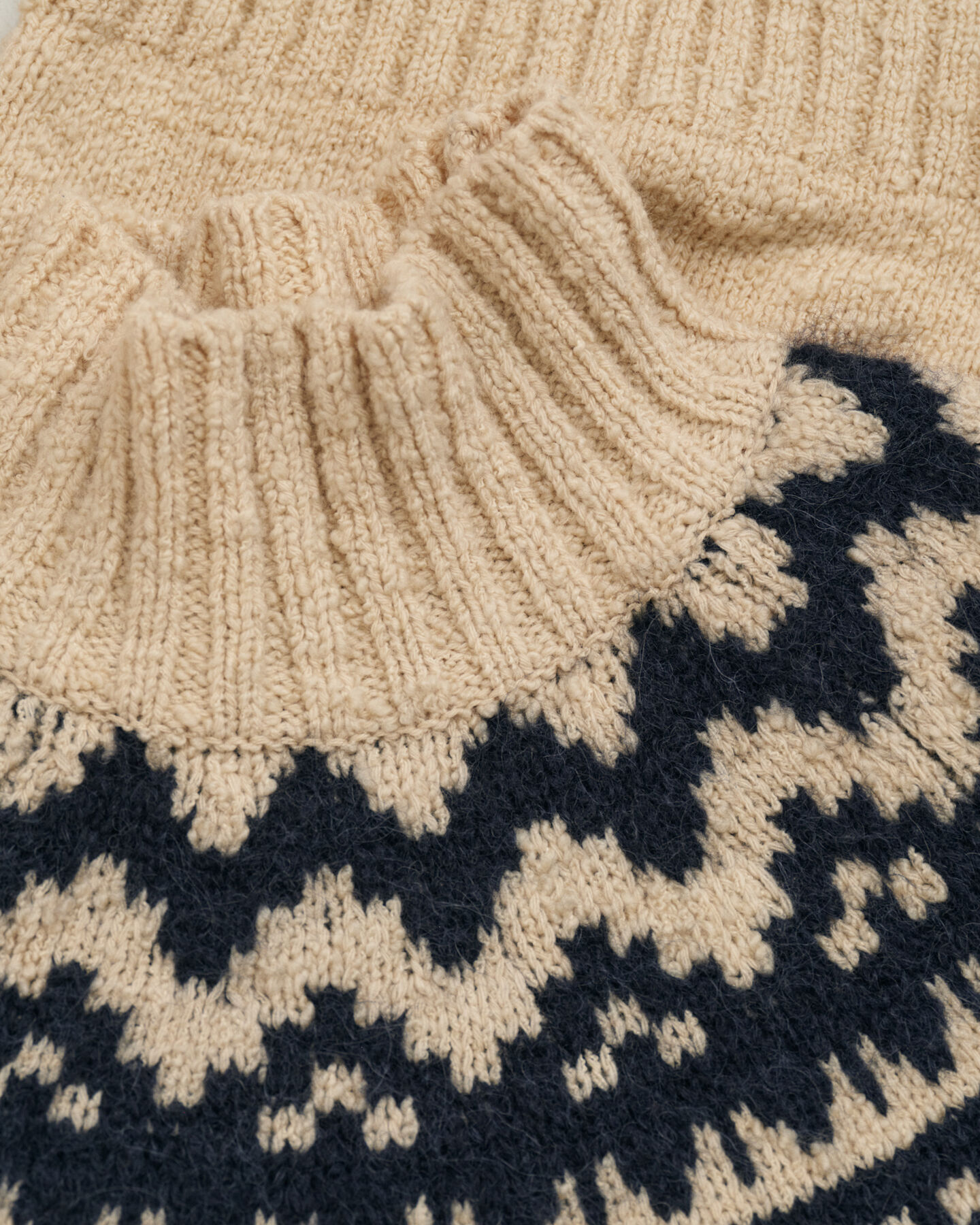 Fair Isle Stand Collar Sweater