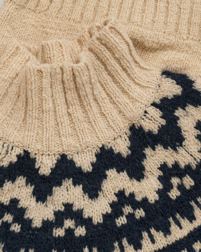 Fair Isle Stand Collar Sweater