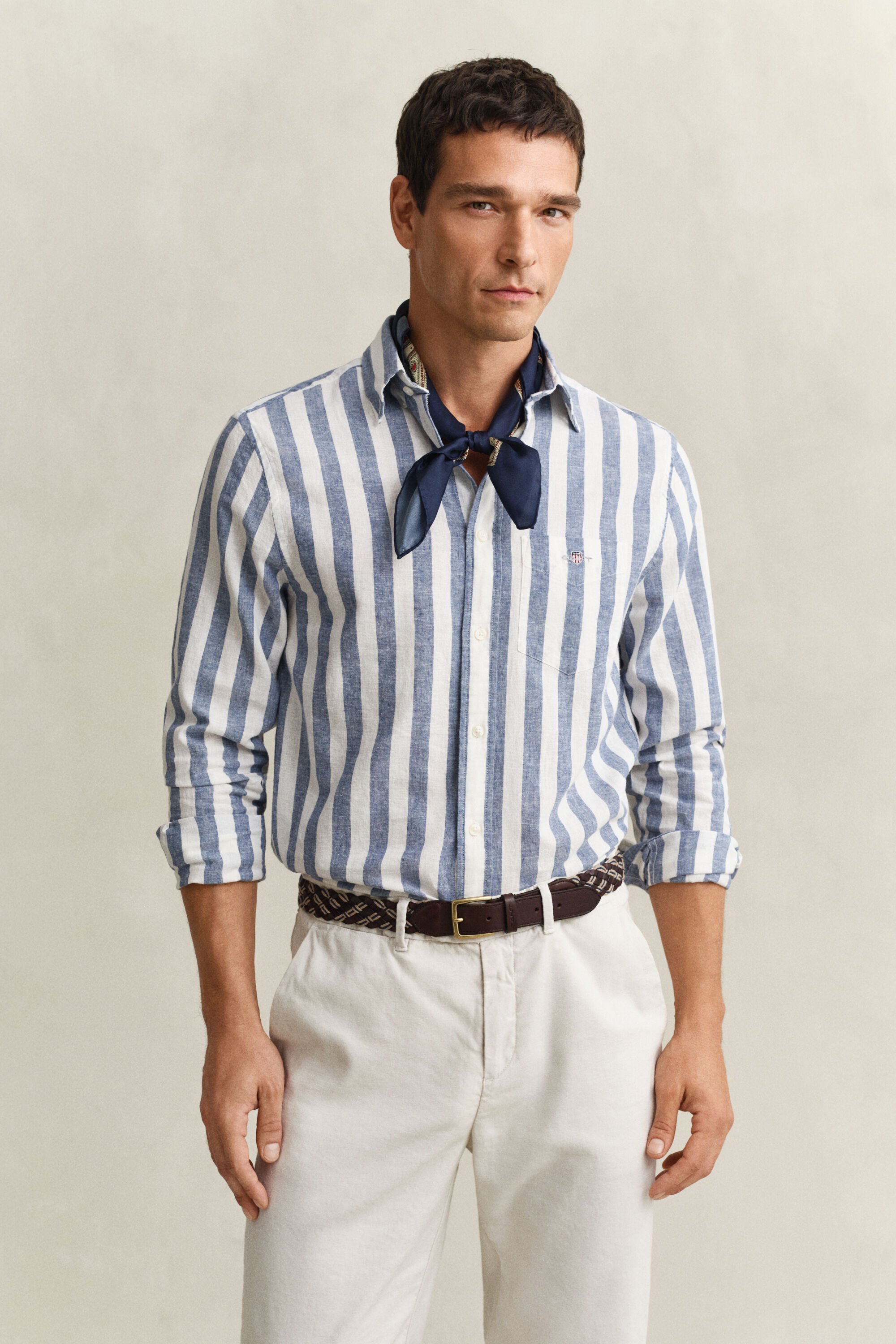 Striped Linen Blend Shirt