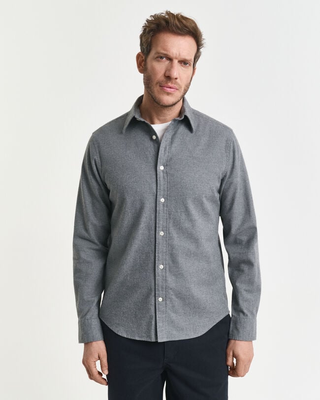 Regular Fit Melange Flannel Shirt