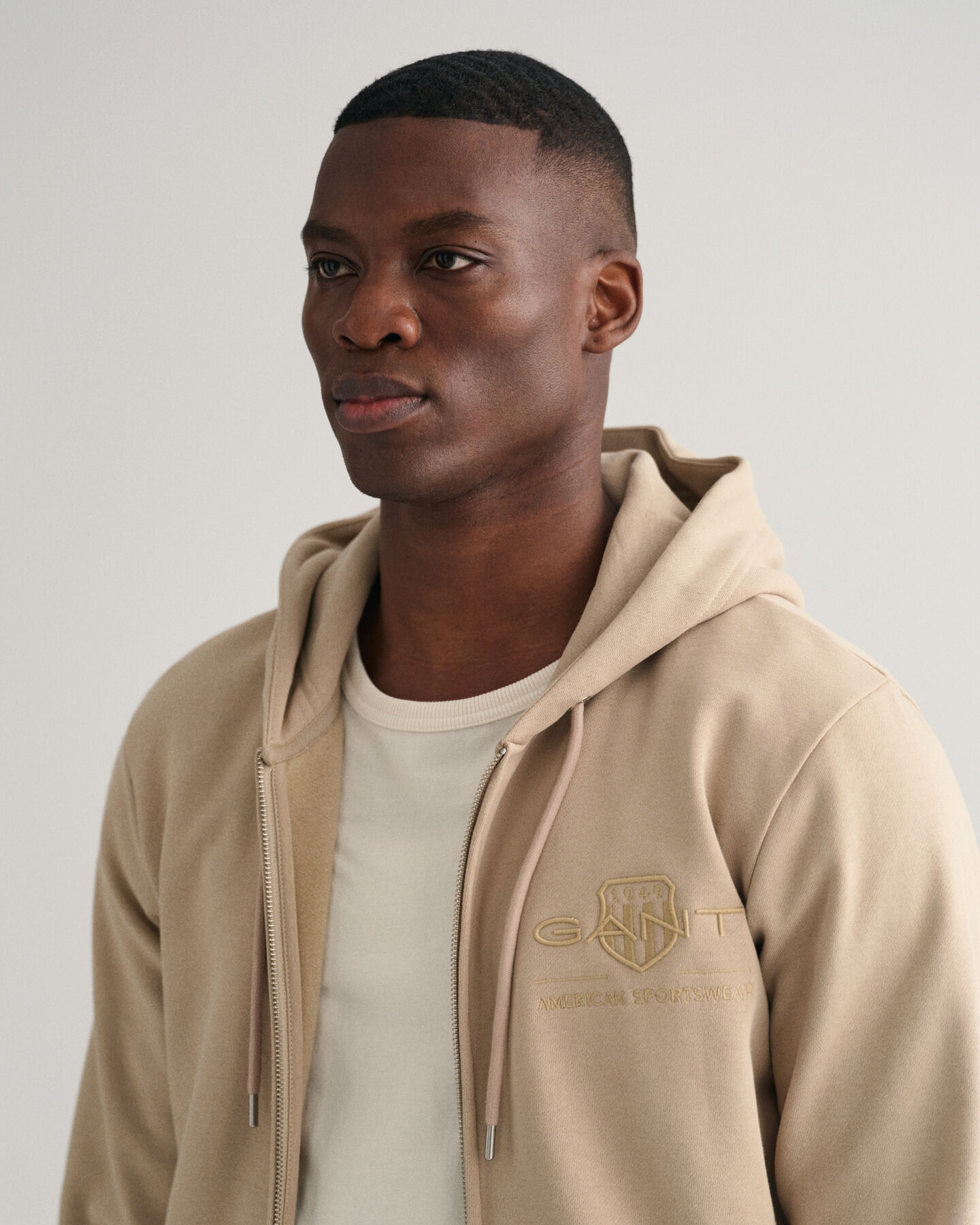 Tonal Shield Zip Hoodie